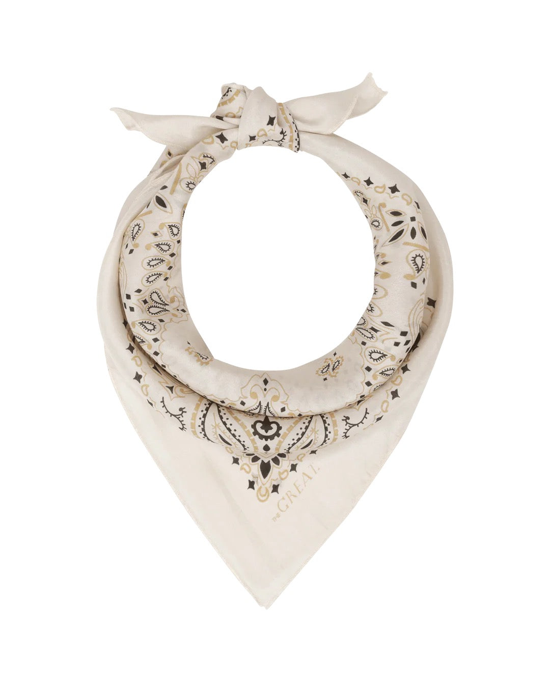 THE GREAT Silk Bandana - Cream