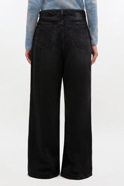 Ganni Black Washed Baggy Jeans