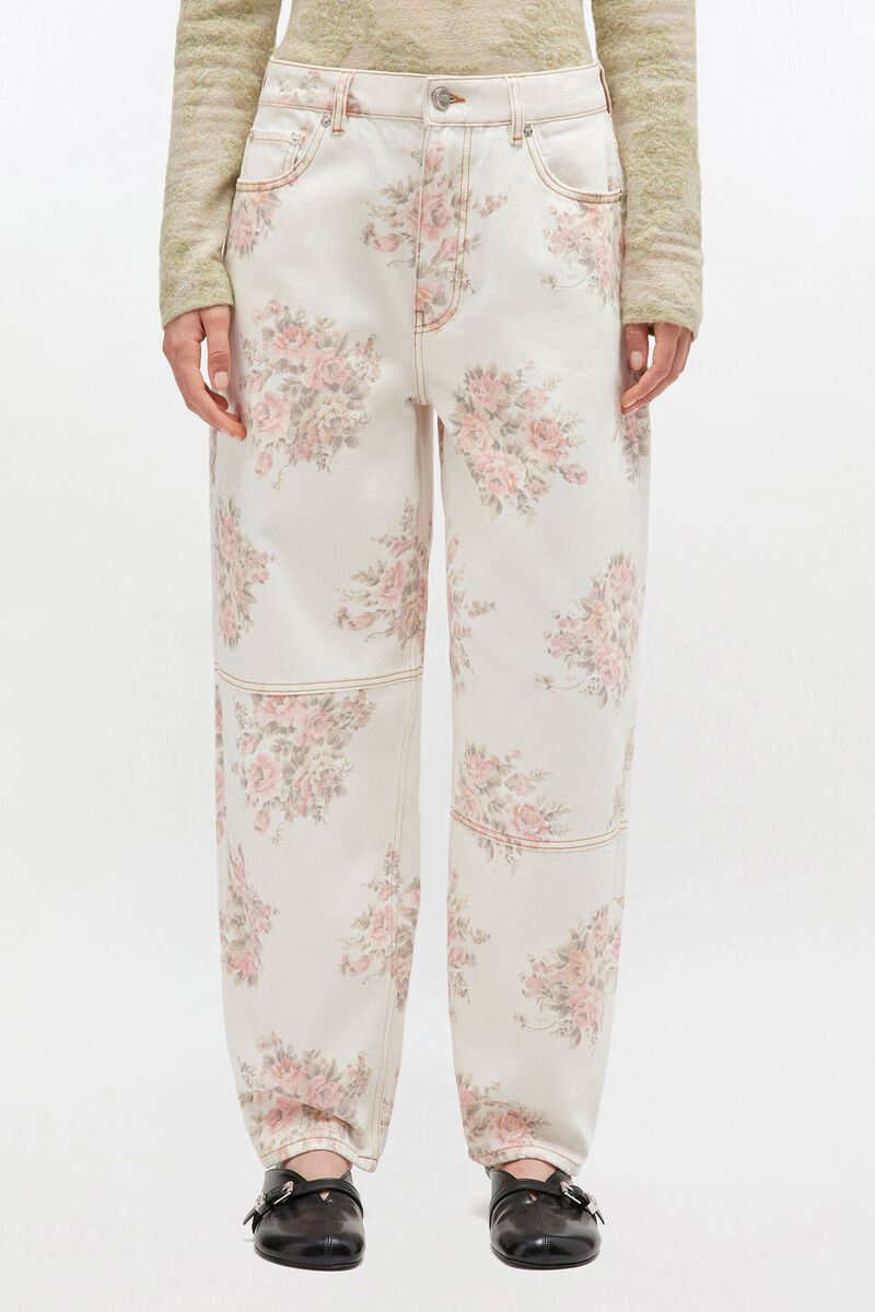 Ganni Floral Printed Stary Jeans