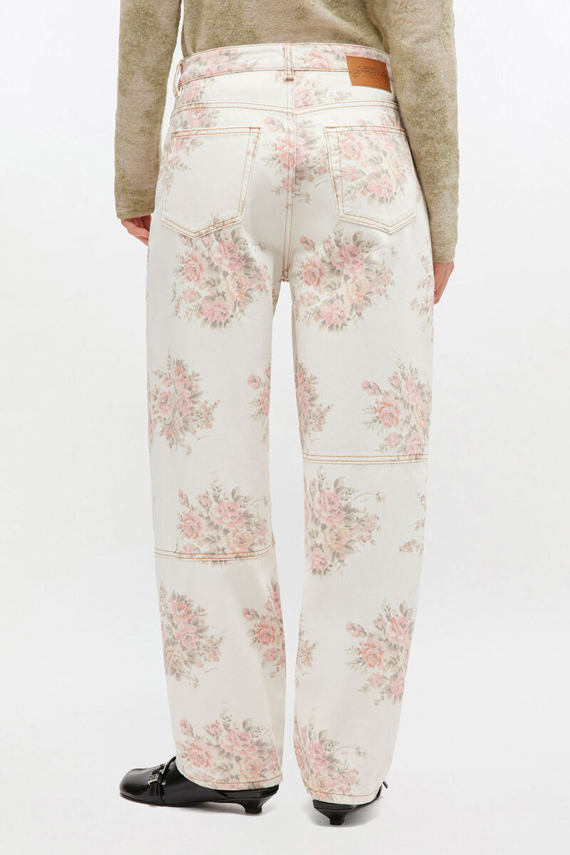 Ganni Floral Printed Stary Jeans