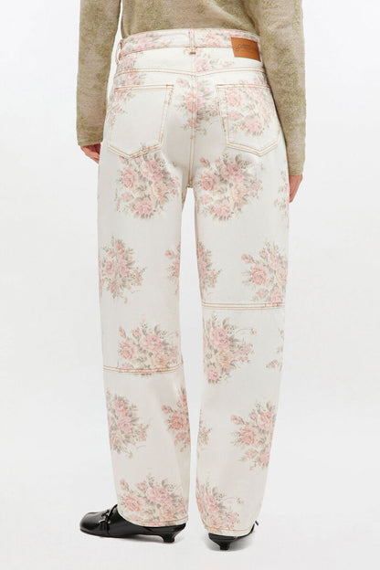 Ganni Floral Printed Stary Jeans