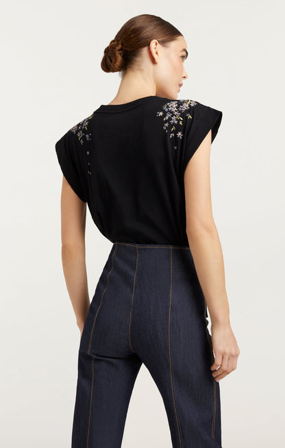 Cinq a Sept LILAC VINE EMBELLISHED BELLA TEE