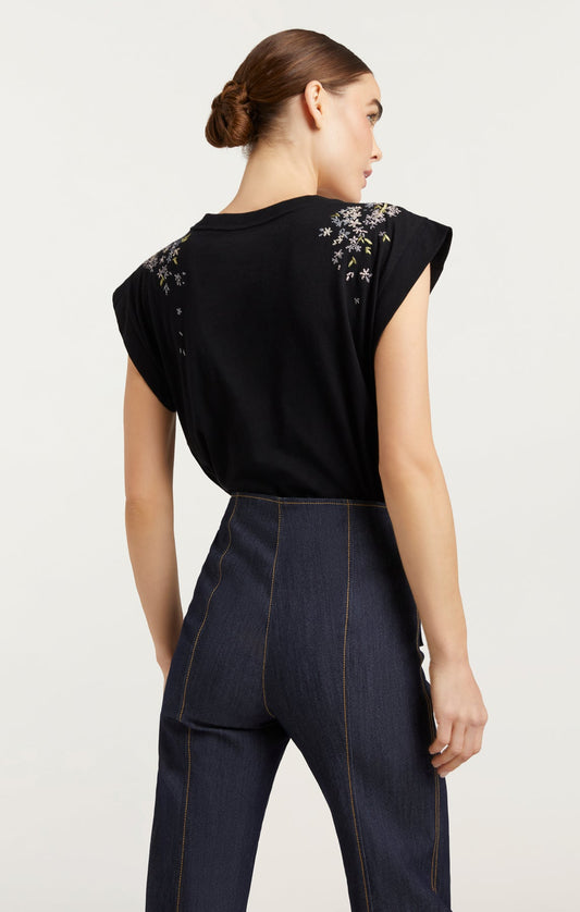 Cinq a Sept LILAC VINE EMBELLISHED BELLA TEE