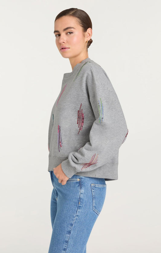 Cinq a Sept PAILLETTE WHIRL BRANDY PULLOVER