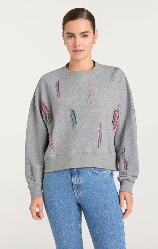 Cinq a Sept PAILLETTE WHIRL BRANDY PULLOVER