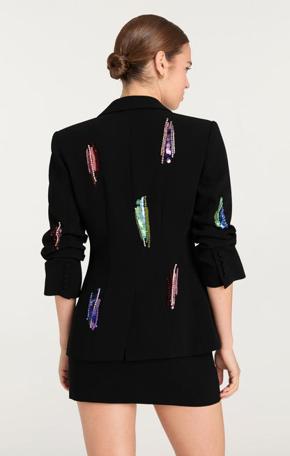Cinq a Sept PAILLETTE WHIRL SCRUNCHED CHEYENNE BLAZER