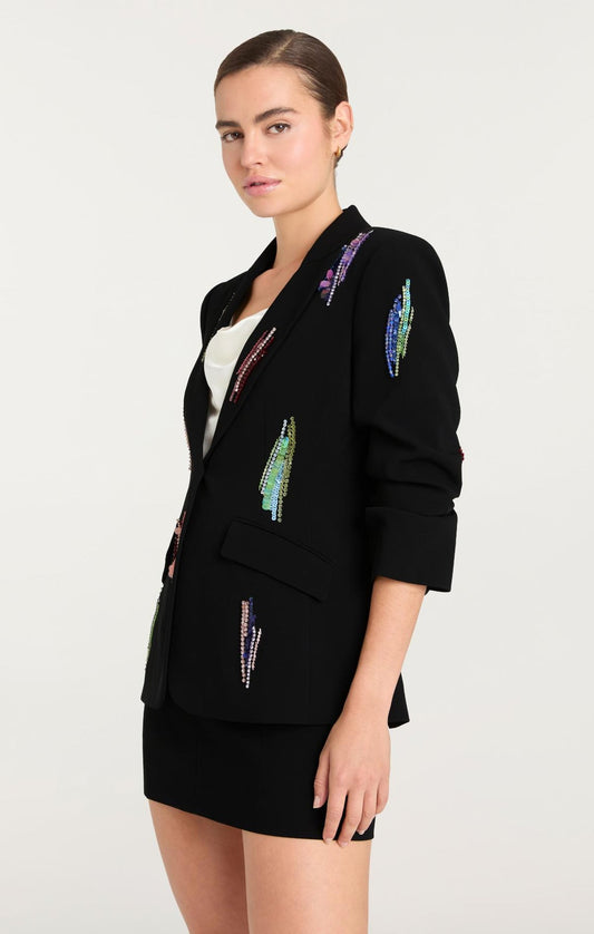 Cinq a Sept PAILLETTE WHIRL SCRUNCHED CHEYENNE BLAZER