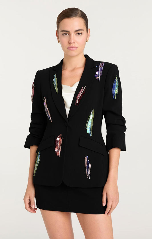 Cinq a Sept PAILLETTE WHIRL SCRUNCHED CHEYENNE BLAZER