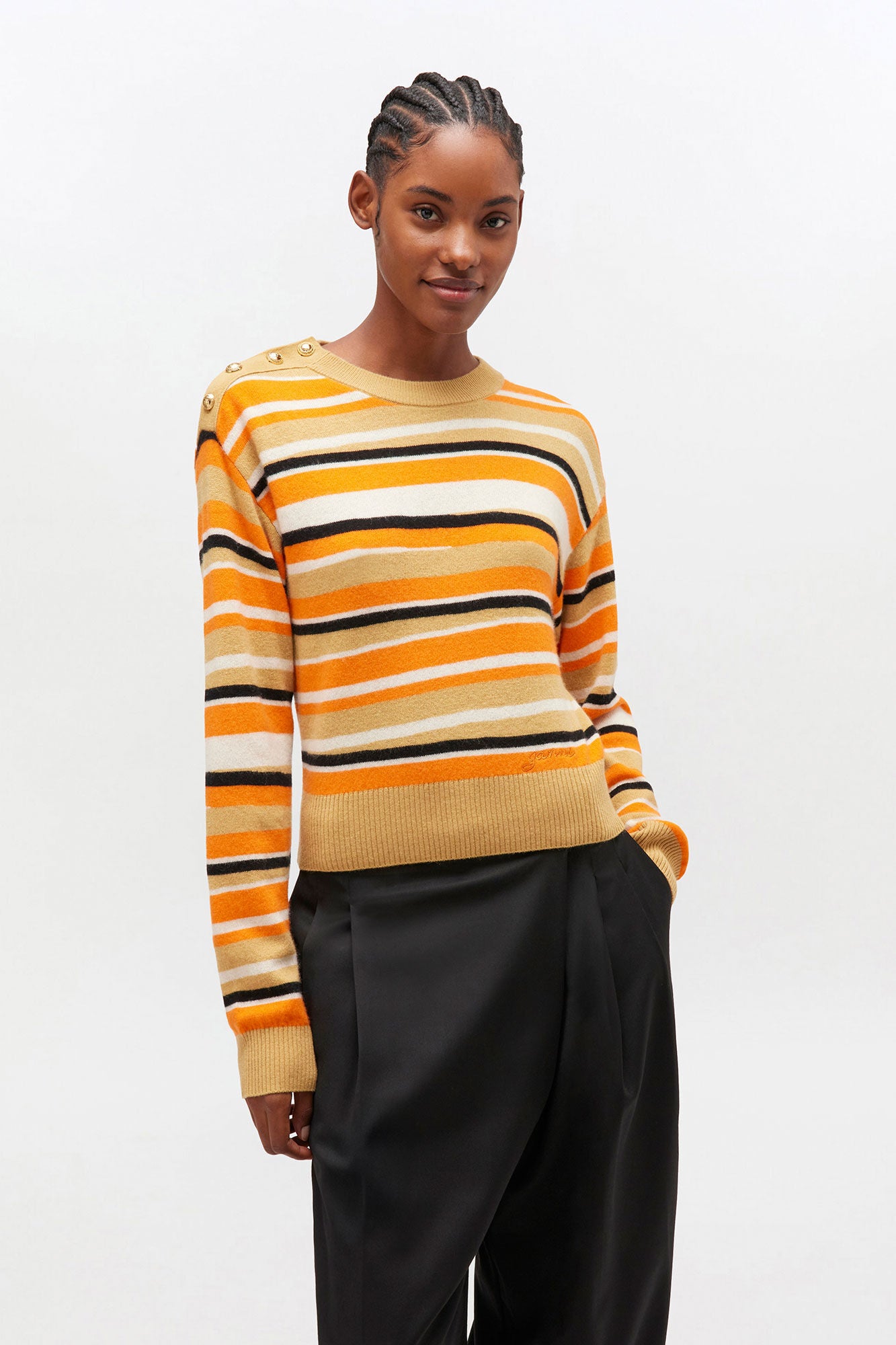 Ganni Striped Cashmere Sweater
