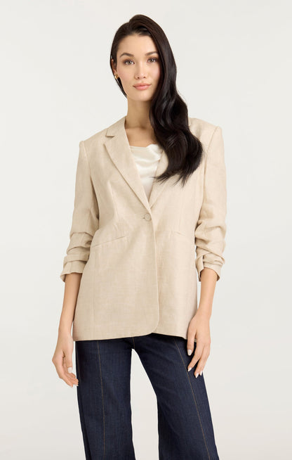 CINQ a Sept Linen Kylie Blazer - Khaki