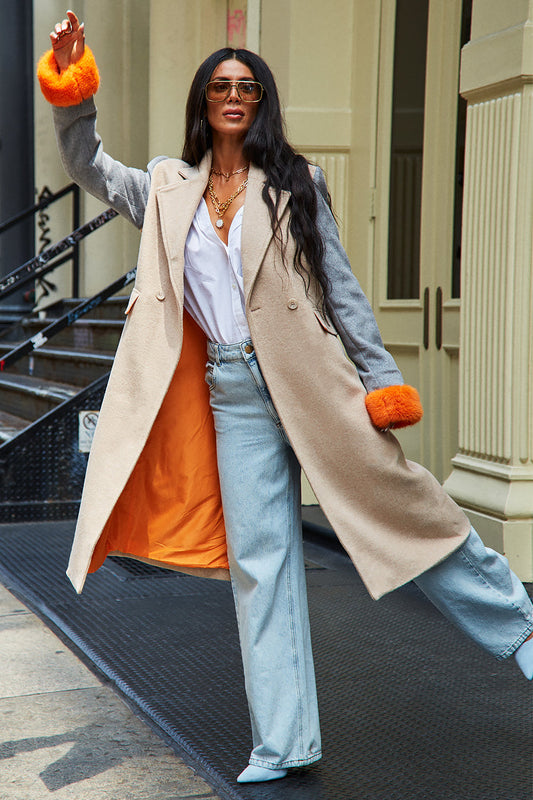 Never Fully Dressed Camel Fur Cuff Petra Coat