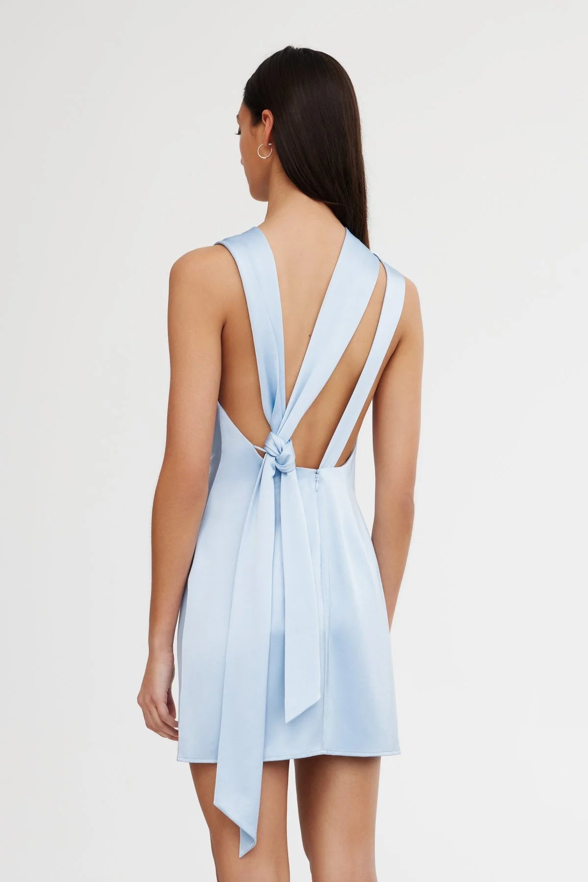 Annabel Bias Mini Dress - Ice Blue