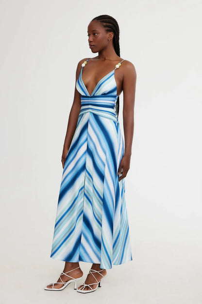 harriet midi dress HARRIET WHITE LINEN MIDI DRESS DISSH