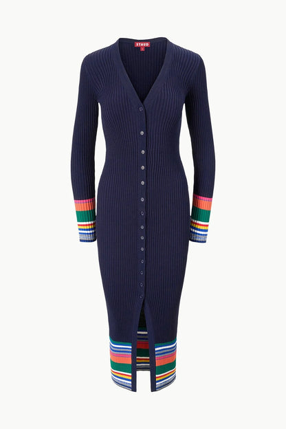 staud shoko color block ribbed sweater dress Shoko Colorblock Sweater Dress