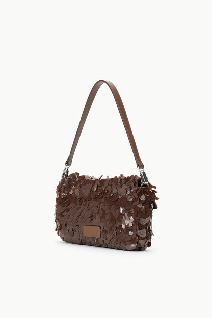 Staud Timmy Shoulder Bag Cacao Sequins