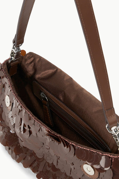 Staud Timmy Shoulder Bag Cacao Sequins