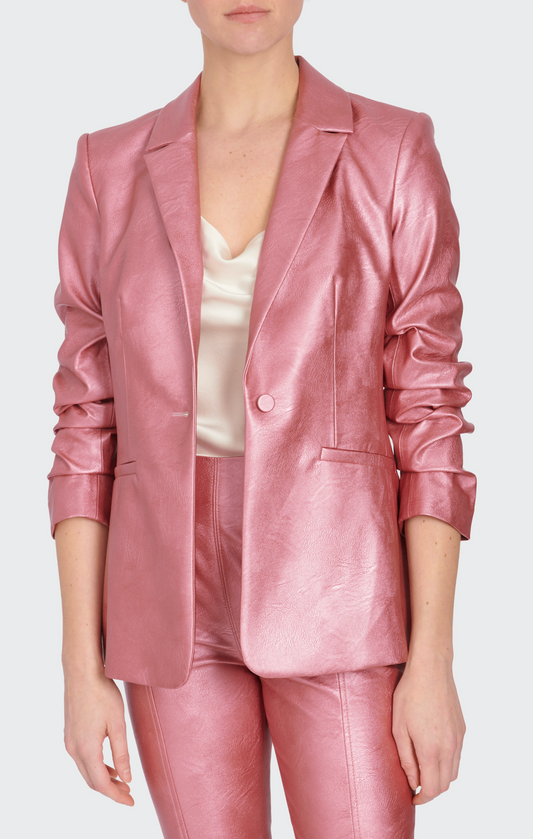 Cinq a Sept Metallic Leather Kylie Jacket