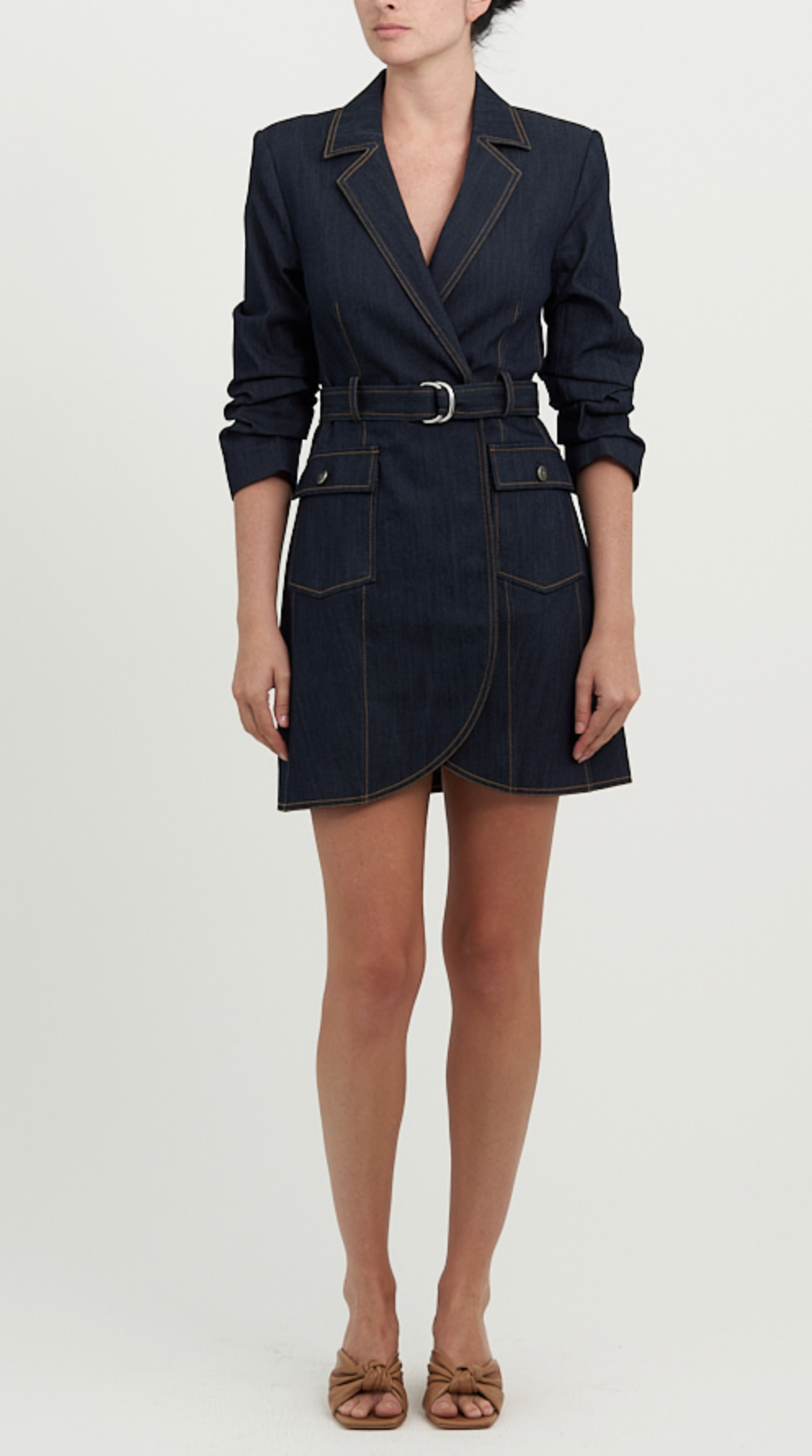 pilcro belted denim blazer dress Pilcro Belted Denim Blazer Dress