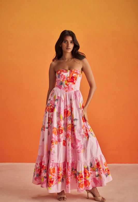 HEMANT & NANDITA ROSA CORSET DRESS