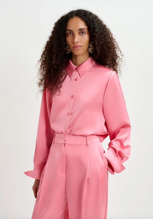 Essentiel Antwerp Genvieve Oversized Shirt - Raspberry Beret