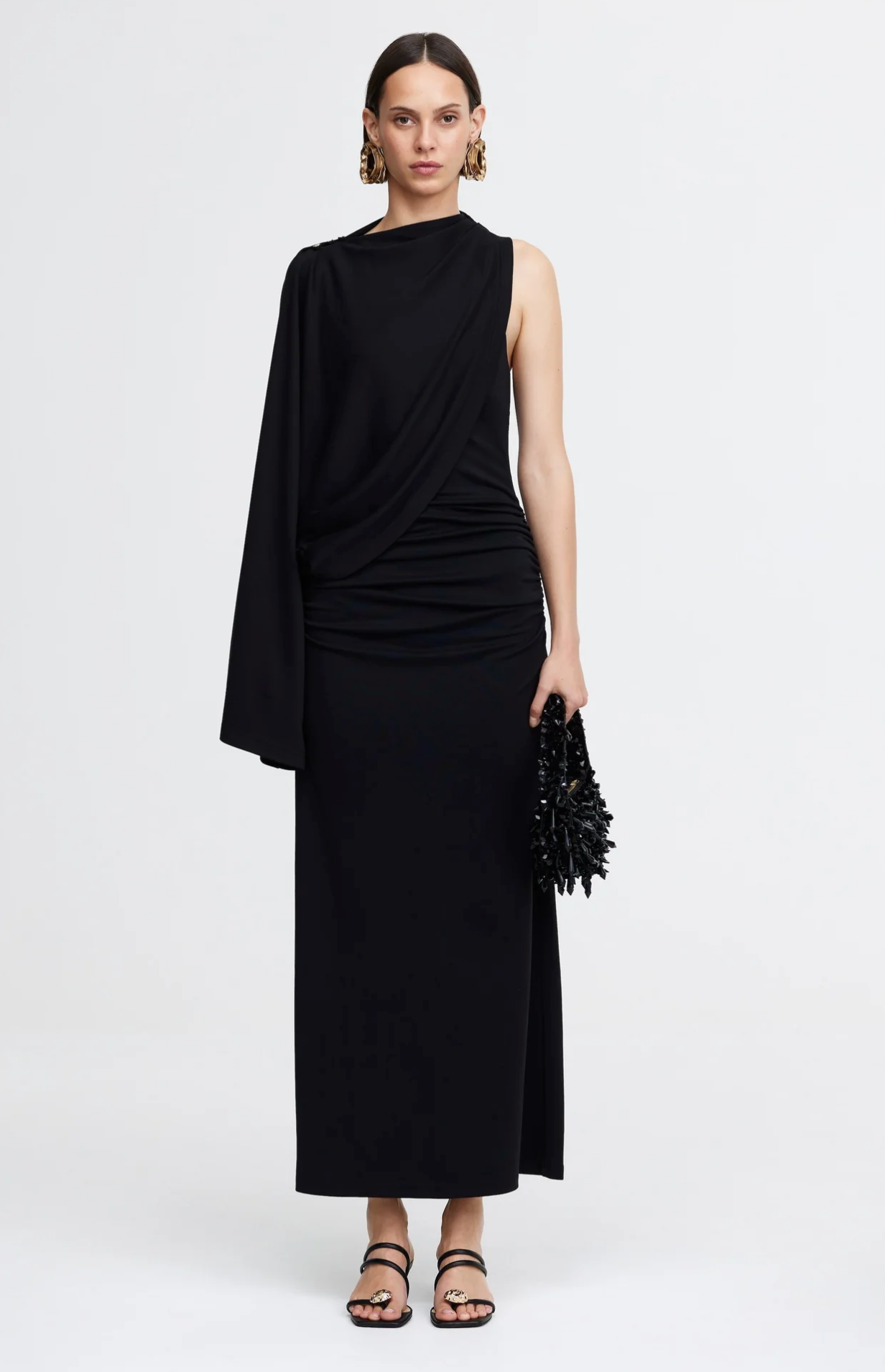 acler midi dress Jersey Draped pair back with a Milly Midi Dress 25WK34 waist:52