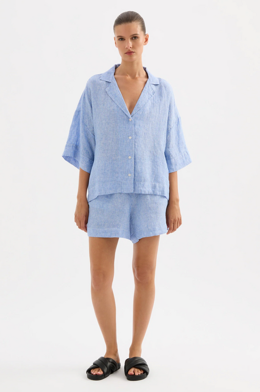 NudeLucy Lounge Stripe Linen Short