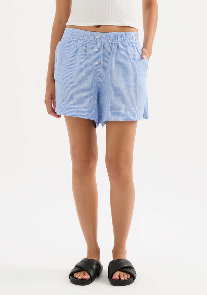 NudeLucy Lounge Stripe Linen Short