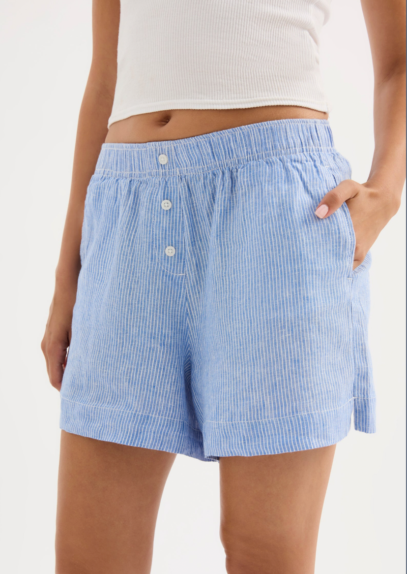 NudeLucy Lounge Stripe Linen Short