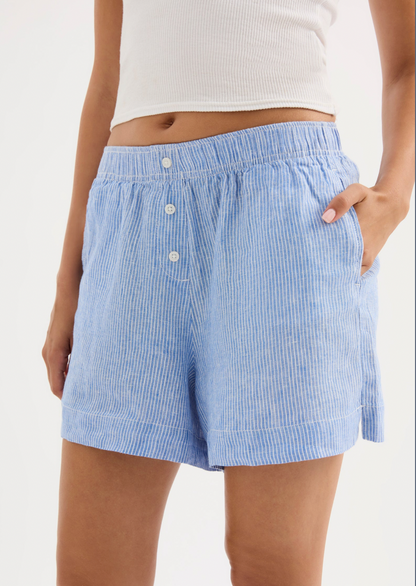 NudeLucy Lounge Stripe Linen Short
