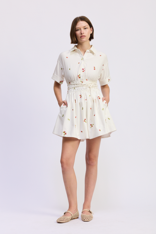 En Saison Strawberry Kiss Mini Shirt Dress