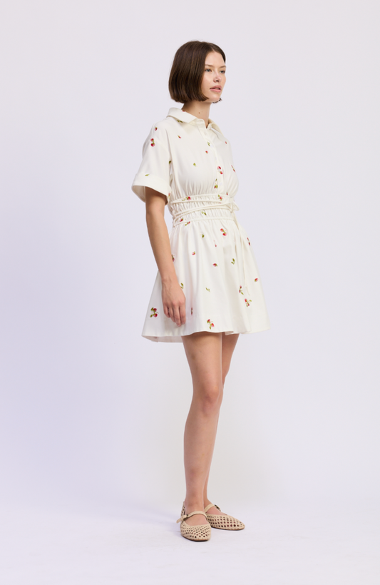 En Saison Strawberry Kiss Mini Shirt Dress