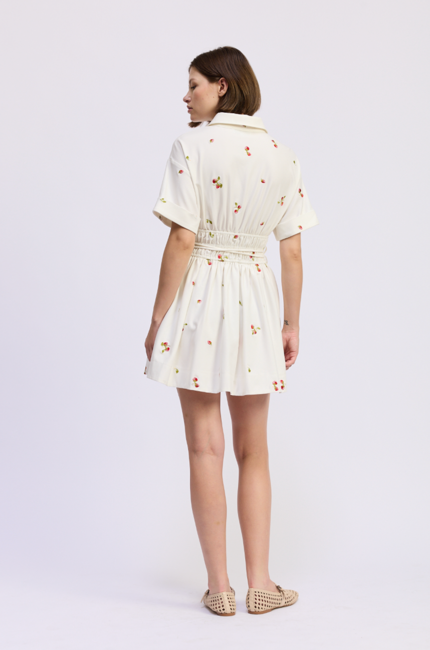En Saison Strawberry Kiss Mini Shirt Dress