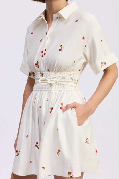 En Saison Strawberry Kiss Mini Shirt Dress