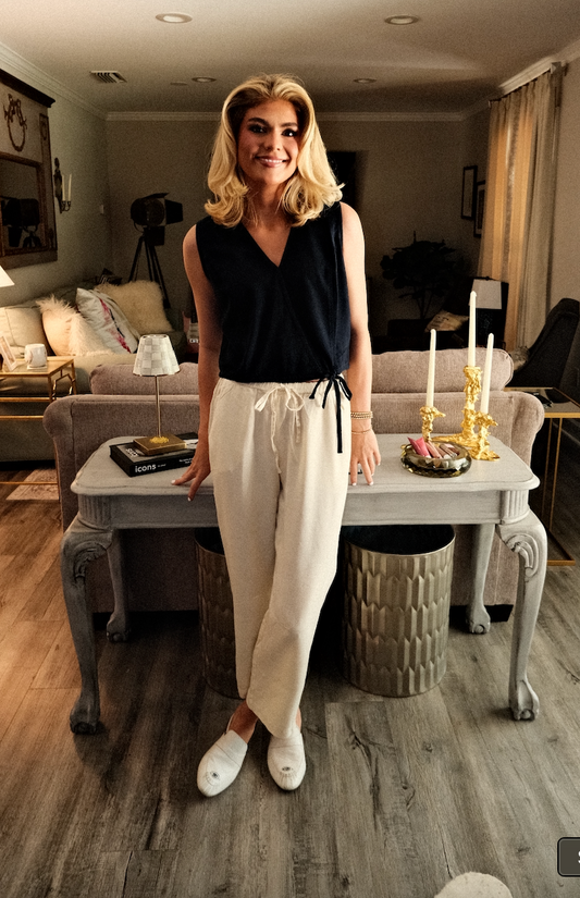 Caydn Kyle Wrap Top - Navy