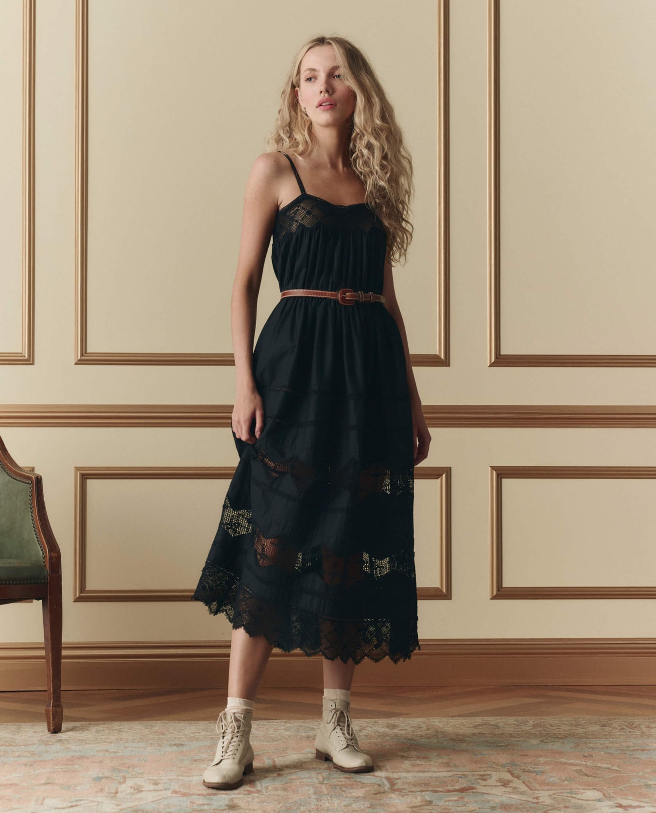 The Great The Rosette Crochet Dress