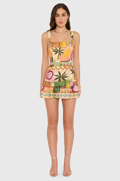Amanda Uprichard April Romper in Palm Sprints