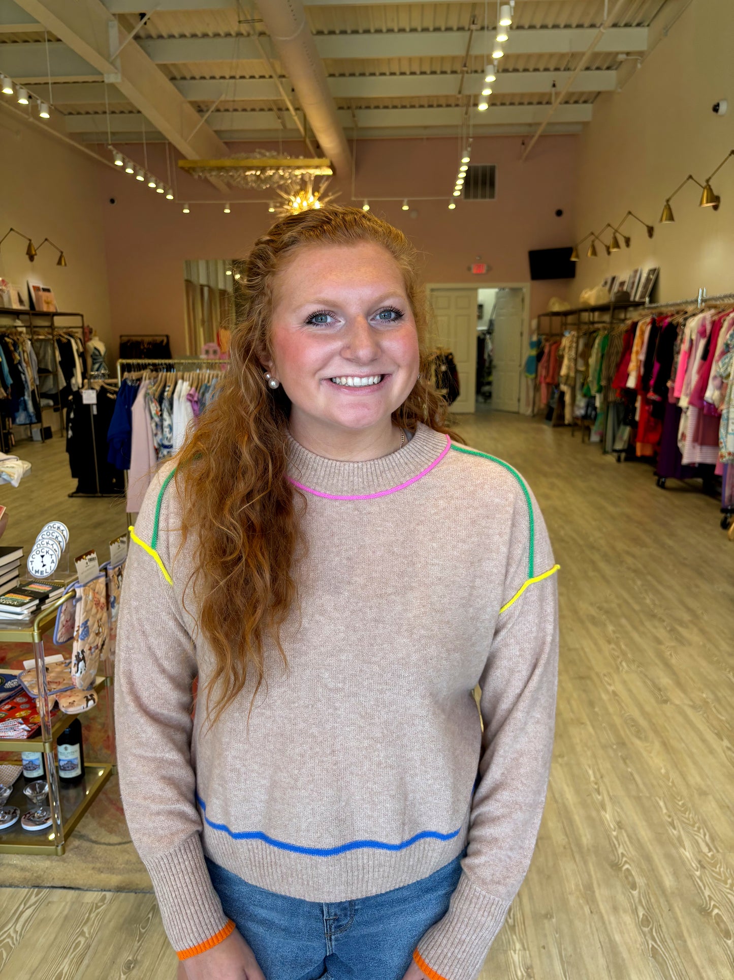 AUTUMN CASHMERE CREW WITH MULTI SEAMS