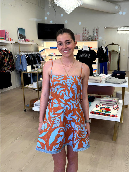 Alexis Christy Dress - Blue Leaf