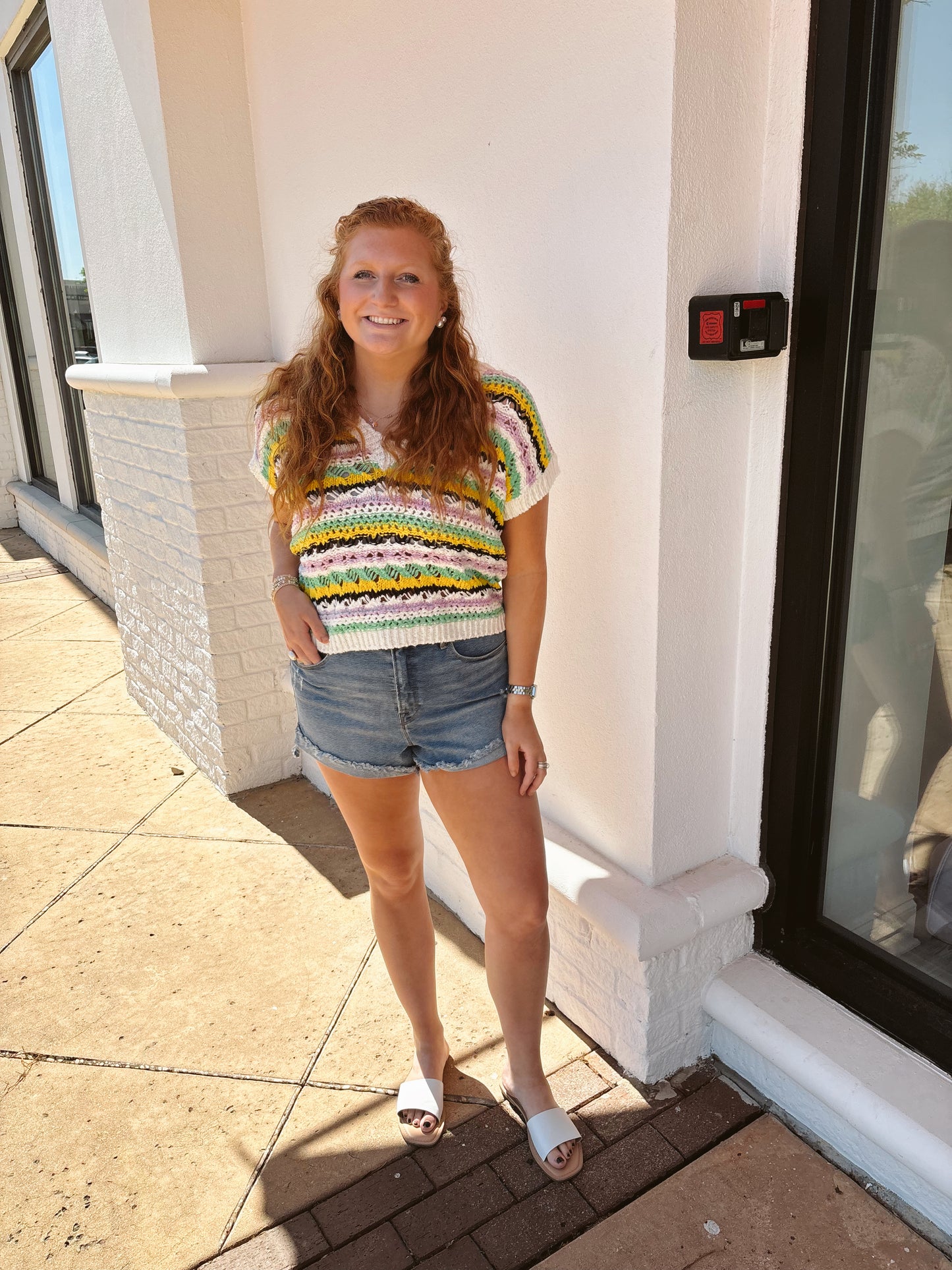 Autumn Cashmere Open Stitch Cropped V