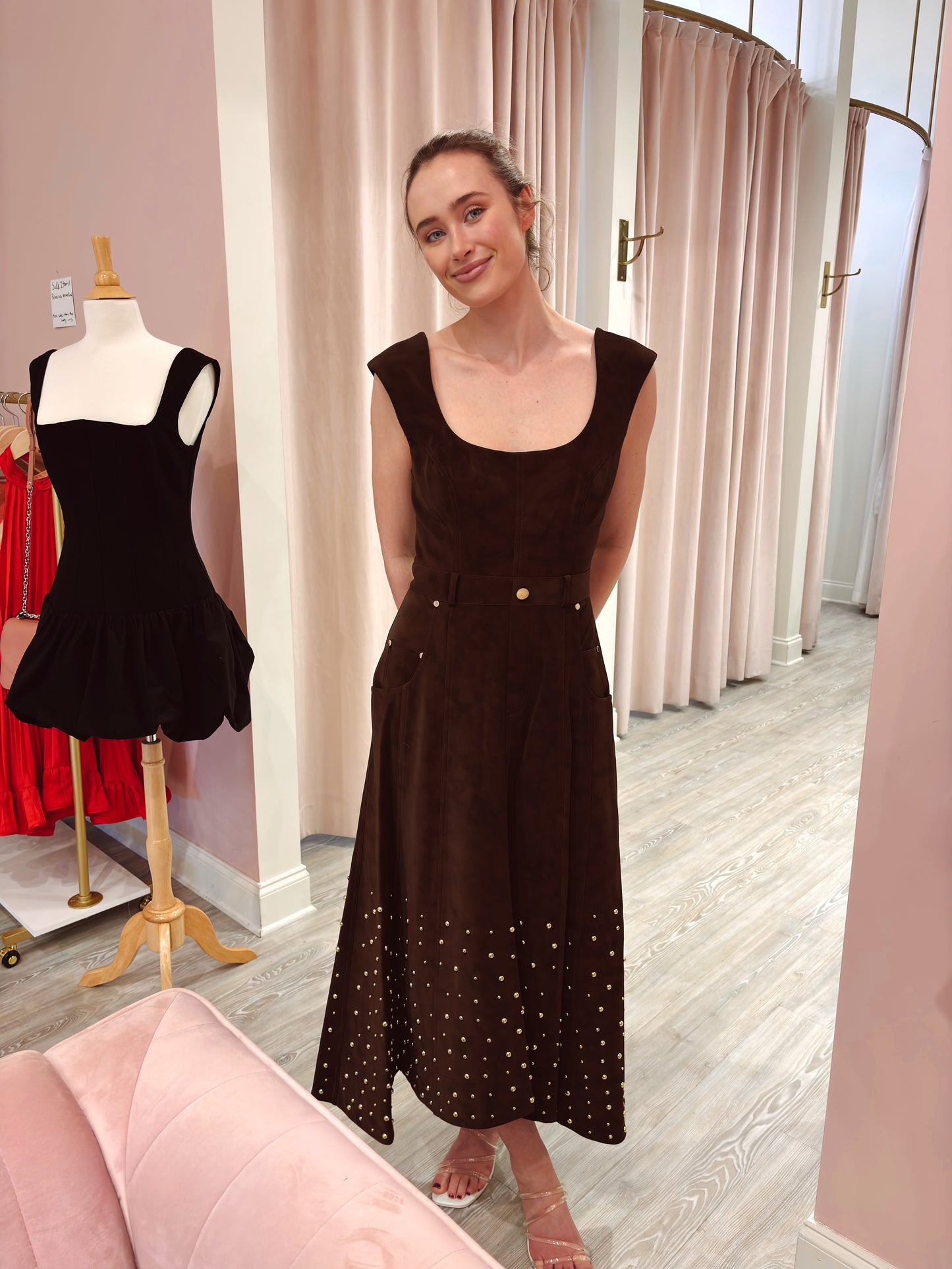 Amur Kenny Suede Studded Midi