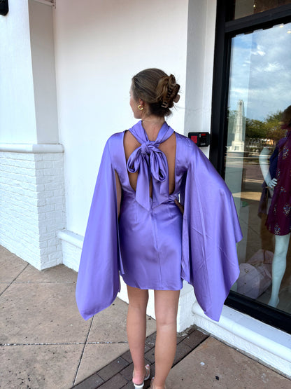ADRIANA LONG SLEEVE MINI DRESS Lilac