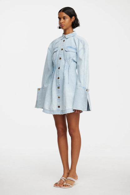 Acler Women's Dales Denim Minidress - Ice Blue