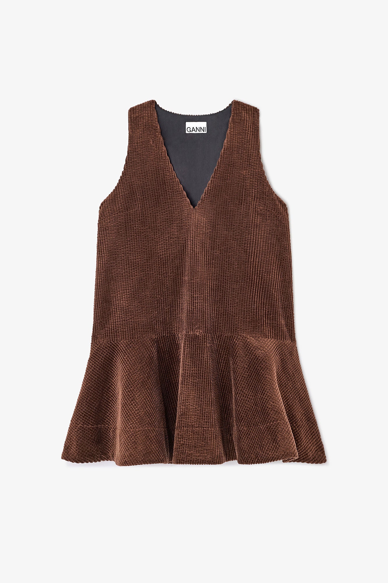 Ganni Brown Corduroy Mini Dress