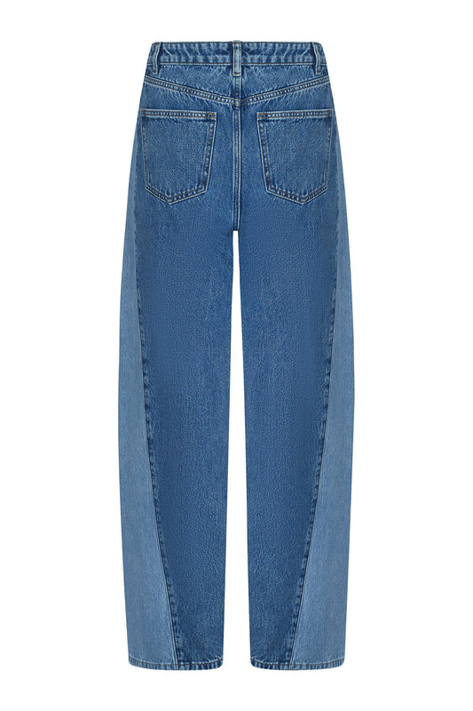 Seventy + Mochi Nina Barrel Leg Jean in Two Tone