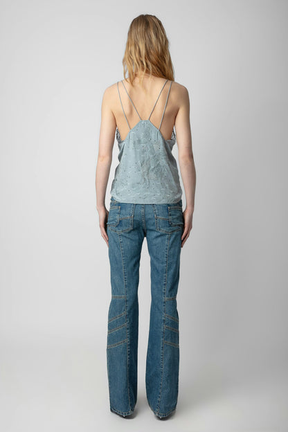 Zadig & Voltarie Capela Diamanté Silk Jacquard Camisole