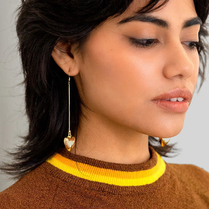 The Heart Dangle Earrings