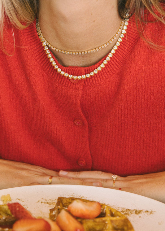 Logan Tay Heart Tennis Necklace