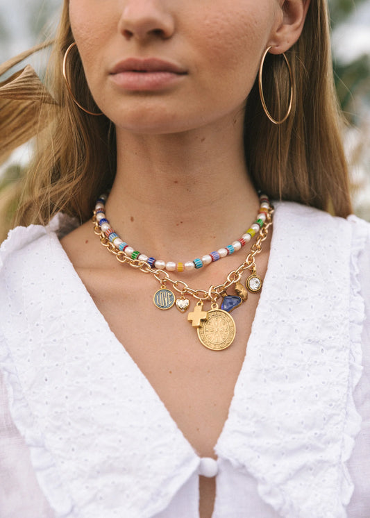 Logan Tay St. Benedict Charm Necklace