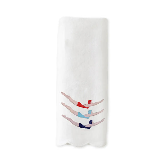 Retro Dive Scallop Guest Towel