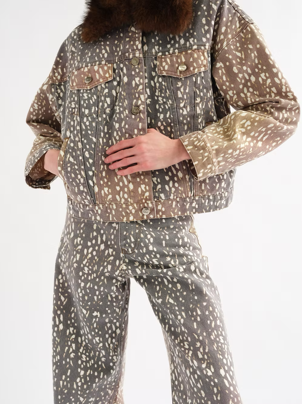 Tach Munar Printed Denim Jacket